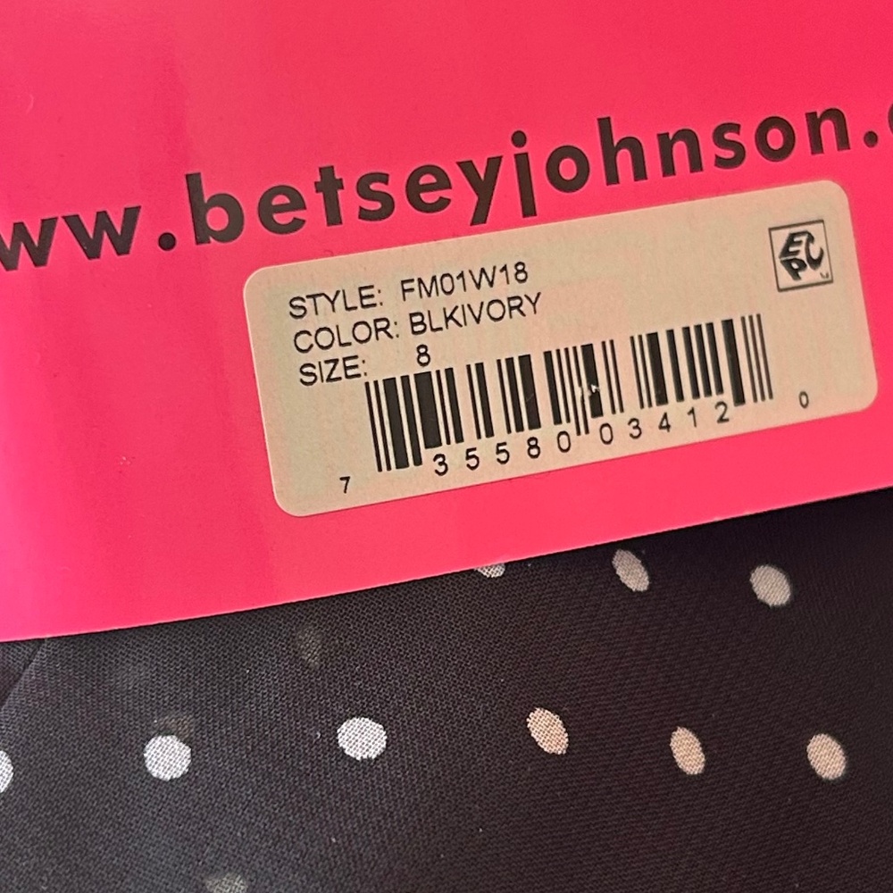 Betsey Johnson Black White Polka Dot Ruffle Halter Dress NWT sz 8 - Picture 8 of 10